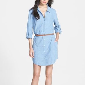 Joie Tarellia Chambray Shirt Dress Button Up